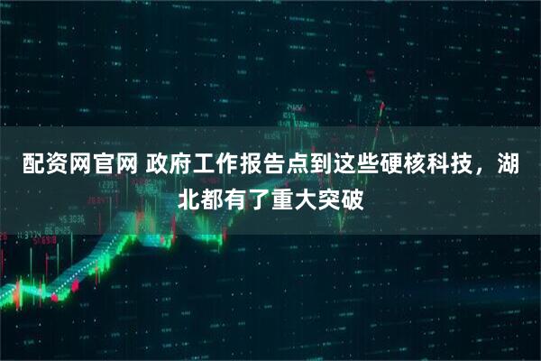 配资网官网 政府工作报告点到这些硬核科技，湖北都有了重大突破